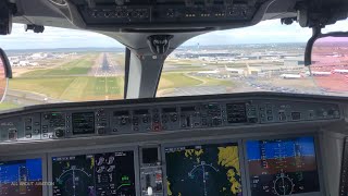 HEATHROW A220 Cockpit Landing 27L in 4K [upl. by Cima638]