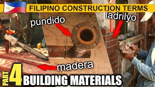 Filipino Construction Terms  PART 4  Building Materials [upl. by Wooster287]