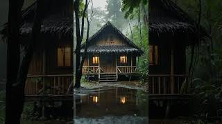 Cozy Jungle Cabin in Rain relax rainyday [upl. by Terces941]