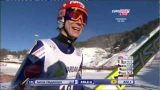 Janne Happonen Vikersund 2011 240m New PB [upl. by Blalock]