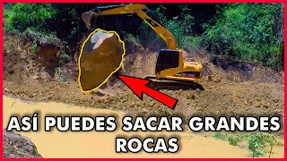 Cómo Sacar Rocas Grandes con Excavadora Usando Otras Rocas Técnica Efectiva [upl. by Elli794]