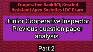 Junior Cooperative InspectorPrevious question paper analysis Part 2 [upl. by Nahtanoj]