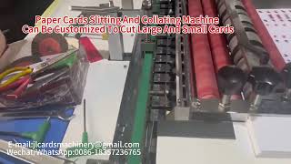 Paper Cards Slitting And Collating Machine Can Be Customized To Cut Large And Small Cards [upl. by Robinetta]