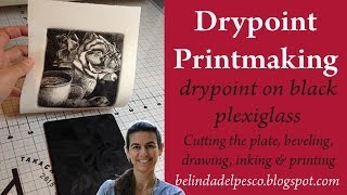 How to make a drypoint print from black plexiglass  Printmaking Tutorial [upl. by Ludlow24]