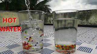 Crystal Jelly Water Balls  Growing Orbeez balls  Hot and Cold water challenge [upl. by Shaylynn612]