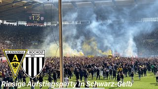 Alemannia Aachen vs 1FC Bocholt  Aachener Aufstiegsparty mit großer Choreo Platzsturm und Pyro [upl. by Euqitsym273]