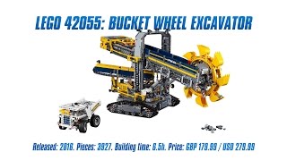 LEGO Technic 42055 Bucket Wheel Excavator Unboxing Parts List Speed Build amp Review [upl. by Nylad]