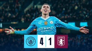 HIGHLIGHTS FODEN FIRES BRILLIANT HATTRICK AS CITY POWER PAST VILLA  Man City 41 Aston Villa [upl. by Rodge940]