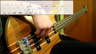 Daft Punk  Around The World Bass Cover Play Along Tabs In Video [upl. by Nitram658]