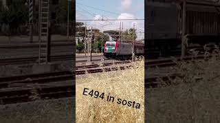 E494 mercitalia rail in sosta lunga a Maccarese direzione Roma [upl. by Elkcim439]