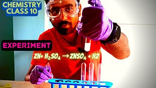 Zinc reacts with Sulphuric acid to form zinc sulphate and hydrogen gas  Chemistry Class 10 [upl. by Rokach516]