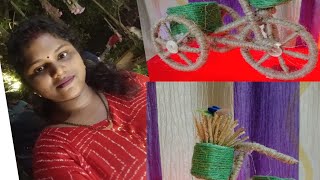 Jute Rope CraftDIYMaking A cycle In jute Rope  For Home 🏠 Decorationbest Craft ideas [upl. by Fanni211]