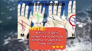 Arti huruf garis tangan yang perlu di ketahui Rugi kalau tidak tahu [upl. by Kevyn545]