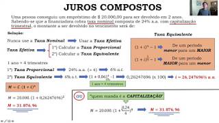 Juros Compostos  Capitalização Trimestral [upl. by Ltihcox347]