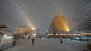 4K・ Snowy Tokyo Asakusa at night・4K HDR [upl. by Agan771]