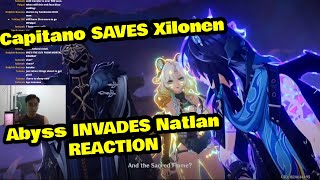 Capitano saves Xilonen Abyss INVADES Natlan cutscene REACTION Genshin Impact [upl. by Gib]