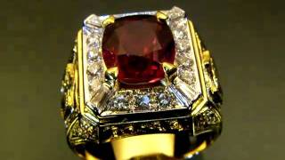 VANTEGold Top DESIGN RUBY DIAMOND 18K YELLOW GOLD RING JEWELRY [upl. by Ayatnwahs128]