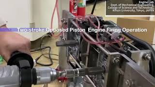 Opposed Piston TwoStroke Engine Firing Operation 対向ピストンエンジン燃焼運転 [upl. by Aixela]