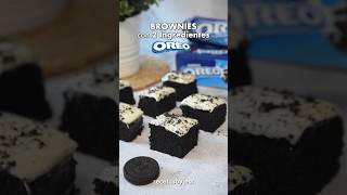 BROWNIES de OREO con 2 INGREDIENTES 💙 postresfaciles [upl. by Konstanze]