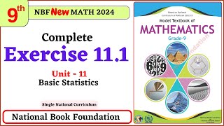 Class 9 Math Exercise 111 I Unit 11  National Book Foundation Math 9 Ex 111 NBF FBISE [upl. by Ecarg]