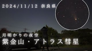 20241112 月明りの中の紫金山・アトラス彗星を動画と写真で撮影（C2023 A3 TsuchinshanATLAS） [upl. by Ainniz]