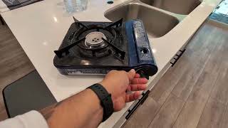 M V Trading Premium Portable Butane Gas Stove 9560 BTU with Carrying Case Review [upl. by Ettezzil]