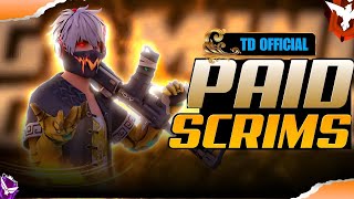 TD PAID SCRIMS Playing Squad  GARENA FREE FIRE MAX [upl. by Dimphia]