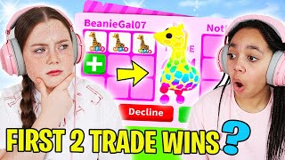 FIRST TO TRADE NEON PET WINS 10000 BUCKS In Adopt Me Roblox Challenge [upl. by Eitten]