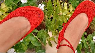 👉 COMO HACER SANDALIA TEJIDA A CROCHET PARA DAMA MODELO KARINA [upl. by Akeimat]