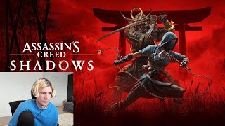 xQc reacts to Assassins Creed Shadows Official World Premiere Trailer [upl. by Tanhya]