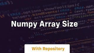 numpy array size [upl. by Eniamrej]