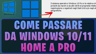 Come passare da Windows 11 Home a Pro [upl. by Nehttam]