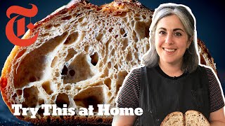 Make Beautiful Sourdough With Claire Saffitz  Try This at Home  NYT Cooking [upl. by Ashlan925]