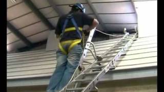 Ladder Roof Safety Training Using Vertical Lifeline System amp Ladder Restraint System [upl. by Ramo]