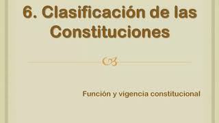 CDG 4 Tipos y clasificación de las Constituciones 1 [upl. by Stedman]