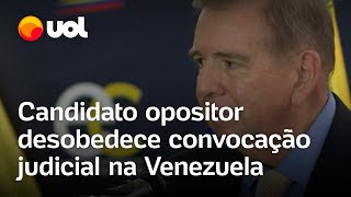 Venezuela González desobedece convocação judicial sobre eleição de Maduro [upl. by Lledyl375]