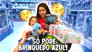 Desafio da COR AZUL na LOJA DE BRINQUEDOS  Diva GASTOU MUITO [upl. by Annaoy]