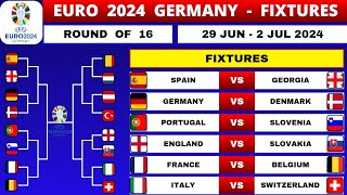 EURO 2024 FIXTURES TODAY  ROUND OF 16  EURO 2024 GERMANY [upl. by Bard]