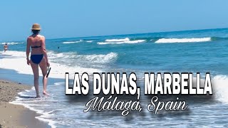 LAS DUNAS MARBELLA MALAGA SPAIN LATEST SUMMER BEACH WALK UPDATES 2024 4K Ms Fuengirola Vlogs [upl. by Faith]