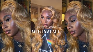 Detailed Side Part Honey Blonde Wig Install  Beginner Friendly  YEEPORT [upl. by Karry969]