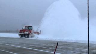 Blower Clearing Runway in Timmins Ontario [upl. by Nommad]