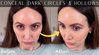 How to CONCEAL Under EYE HOLLOWS amp DARK CIRCLES A Simple Tutorial Using Minimal Product [upl. by Feliza69]