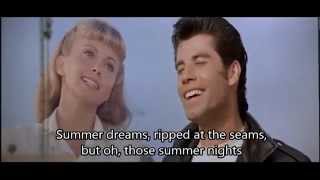 OLIVIA NEWTON JOHN amp JOHN TRAVOLTA SUMMER NIGHTS WITH LYRICS [upl. by Sone]