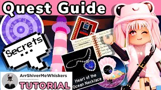 LIGHTHOUSE QUEST TUTORIAL ROYALE HIGH SECRET CAVE CODES DIARY Complete Guide Wave 2 Diamond Beach [upl. by Koh214]