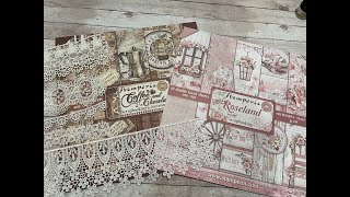 WHATS NEW STAMPERIA COFFEE CHOCOLATE ROSELAND AND LACE SHELLIE GEIGLE JS HOBBIES AND CRAFTS [upl. by Elisee]