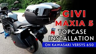 Givi Maxia 5 Top Case Installation on 2023 Kawasaki Versys 650 [upl. by Anairb]