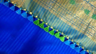 Beads simple kuchu design Silk saree kuchu design [upl. by Maroj]