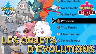 Les Objet d’Évolution  Protecteur Chantibonbon Sachet Senteur…   Pokémon Épée et Bouclier [upl. by Eigna644]