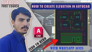 How to create elevation in AutoCAD 6th lecture in HindiUrdu [upl. by Willtrude]