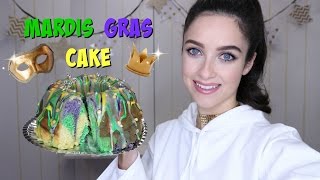 Mardis Gras Bundt Cake  Baking Tutorial  Recipe  Festival [upl. by Nylrehs]